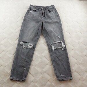 American Eagle Outfitters Highest Rise Mom Jean Womens 6 Black Denim